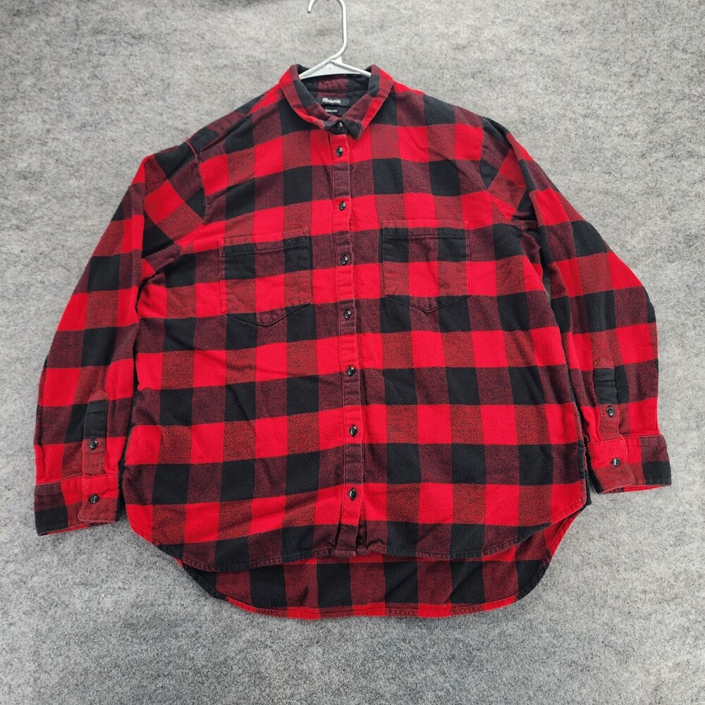 Madewell Shirt Womens Large Button Up Long Sleeve Buffalo Plaid Oversized